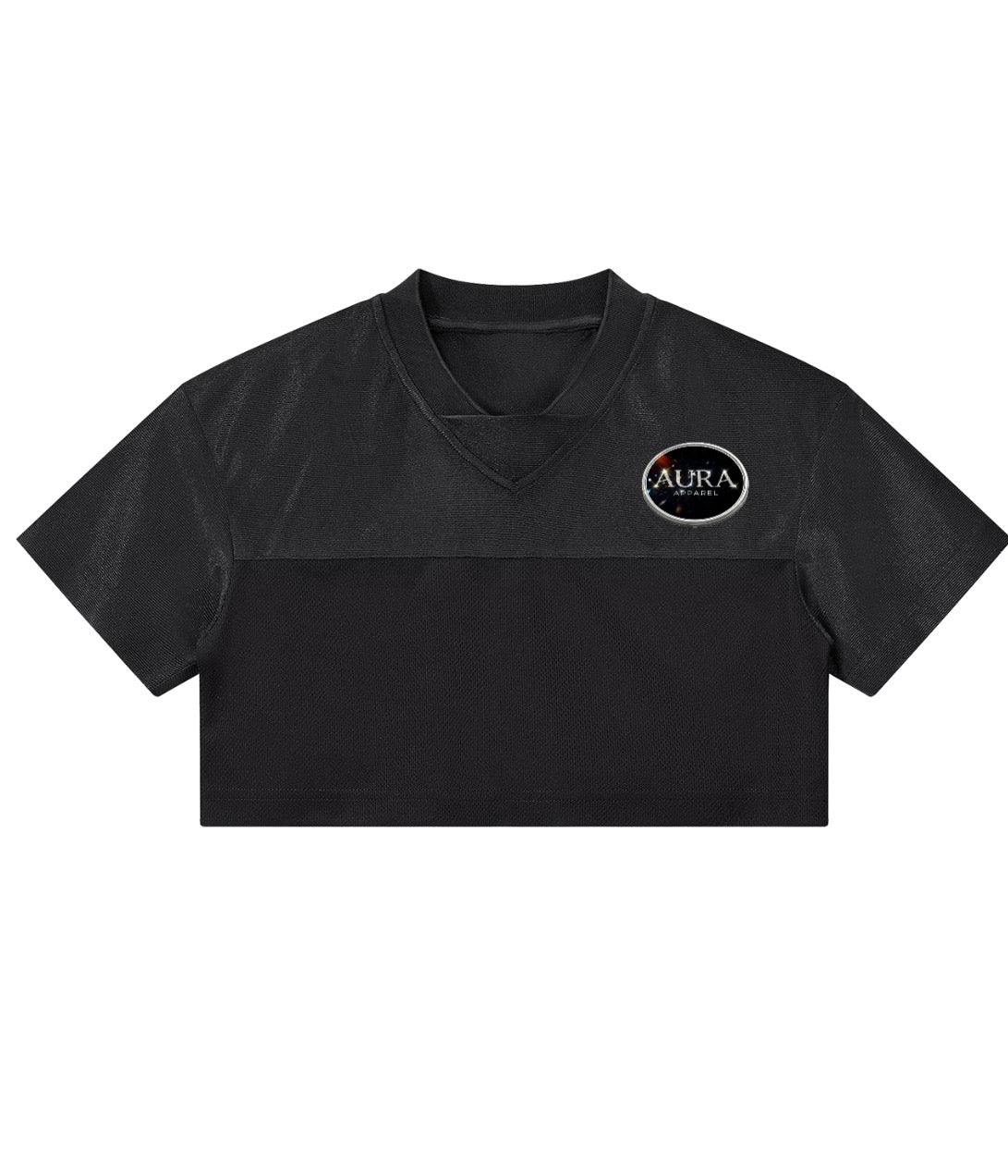Women Crop V neck Jersey